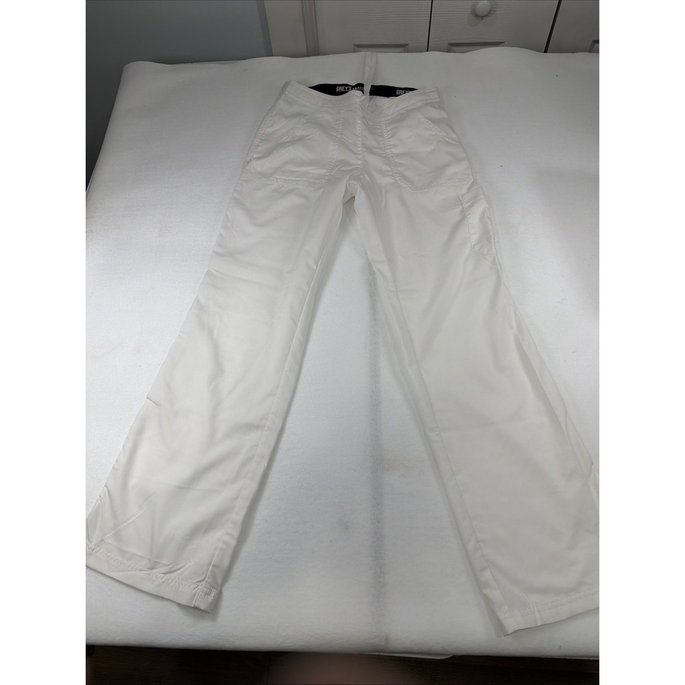 GREYS ANATOMY WOMENS EUC White SCRUBS PANTS 4245P Size Extra Small